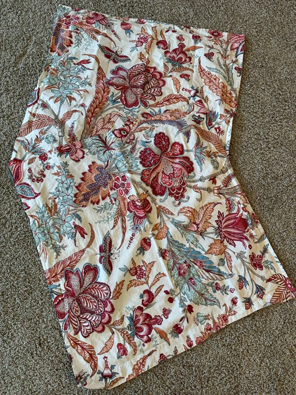 Pottery Barn Palampore Euro Pillow covers Shams  with Coral & Teal Floral Print